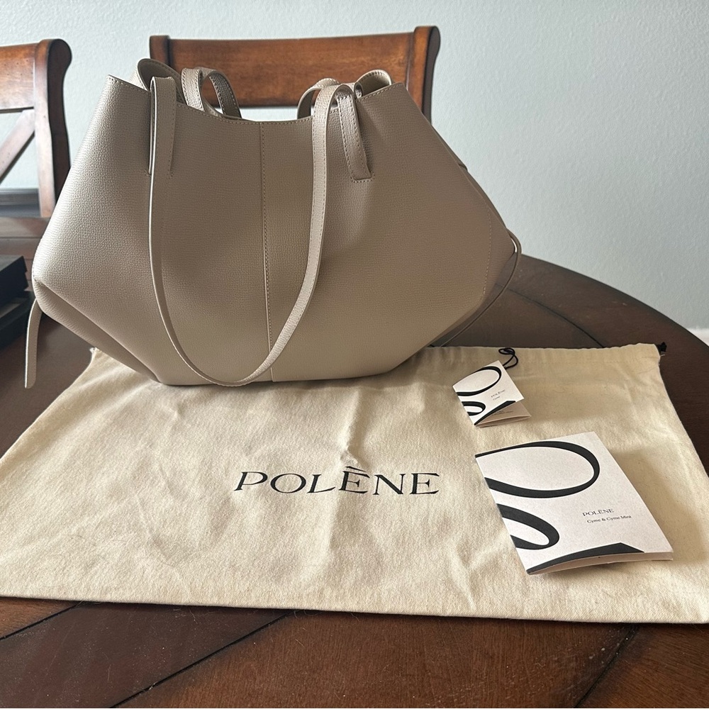 AUTHENTIC Polène Cyme Leather Bag - Taupe w/box, dust bag